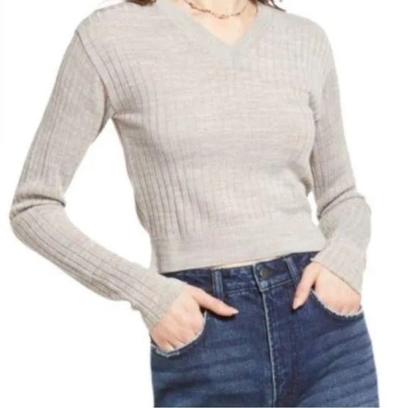 Reagan Ribbed Cropped Sweater - Picture 1 of 6